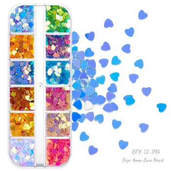 4mm Love Heart Pearl Fantasy Glitter Sequin