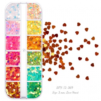 3mm Love Heart Pearl Fantasy Glitter Sequin