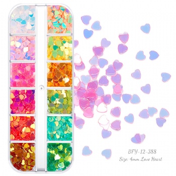 4mm Love Heart Pearl Fantasy Glitter Sequin