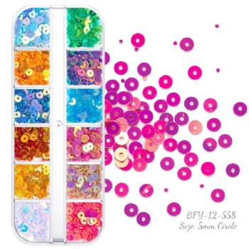 Mix Size Circle Dot Pearl Fantasy Glitter Sequin