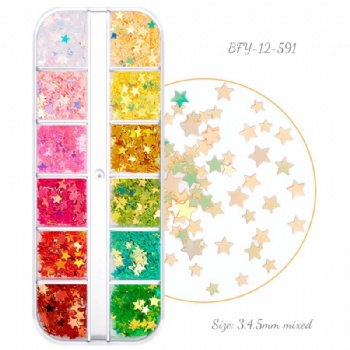 Mixed Sizes Stars Pearl Fantasy Glitter Sequin