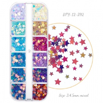 Mixed Sizes Stars Pearl Fantasy Glitter Sequin