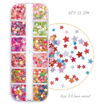 Mixed Sizes Stars Pearl Fantasy Glitter Sequin