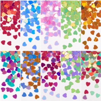 4mm Love Heart Mixed Color Pearl Fantasy Glitter Sequin