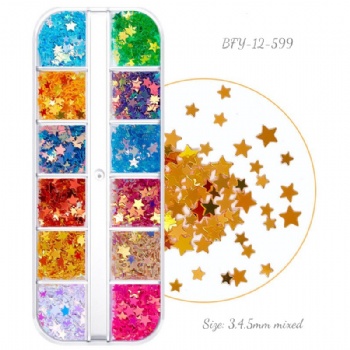 Mixed Sizes Stars Pearl Fantasy Glitter Sequin