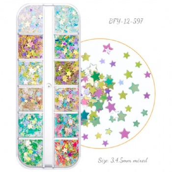 Mixed Sizes Stars Pearl Fantasy Glitter Sequin