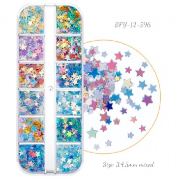 Mixed Sizes Stars Pearl Fantasy Glitter Sequin