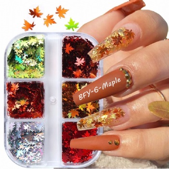 6mm Maple leaf and Snow Flakes Glitter Sequin