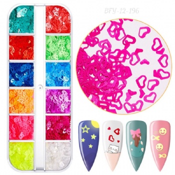 191-198 Free sample Fast Seller Neon Mix sizes Mix Shapes Glitter Sequin