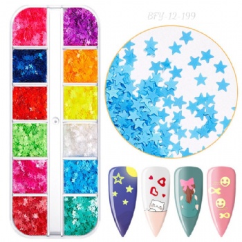 194-201 Factory Supply Best Seller Neon Mix sizes Mix Shapes Glitter Sequin