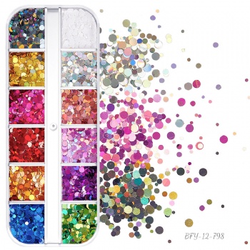 Customized Factory Supply Holographic Laser Mix sizes Mix Shapes Glitter Sequin