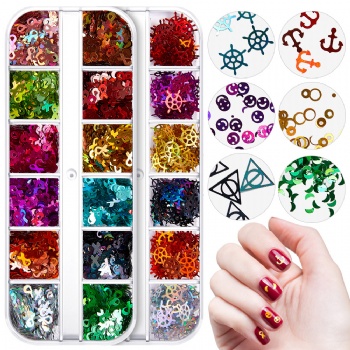 Customized Factory Supply Holographic Laser Mix sizes Mix Shapes Glitter Sequin