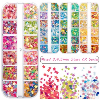 Top Sales  Mix 3 4 5mm Sparkle Star Pearl Fantasy Glitter Sequin