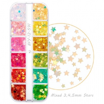 Top Sales  Mix 3 4 5mm Sparkle Star Pearl Fantasy Glitter Sequin