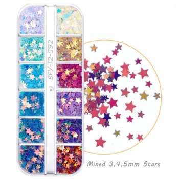 Top Sales  Mix 3 4 5mm Sparkle Star Pearl Fantasy Glitter Sequin