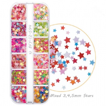 Pretty Sparkle  Mix 3 4 5mm Sparkle Star Pearl Fantasy Glitter Sequin