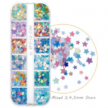 Pretty Sparkle  Mix 3 4 5mm Sparkle Star Pearl Fantasy Glitter Sequin