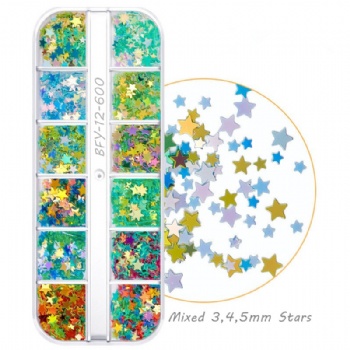 Pretty Sparkle  Mix 3 4 5mm Sparkle Star Pearl Fantasy Glitter Sequin