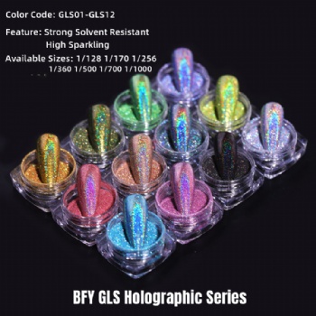 Wholesale Private Label 12 GLS Super Sparkle Holographic Laser Glitter Powder