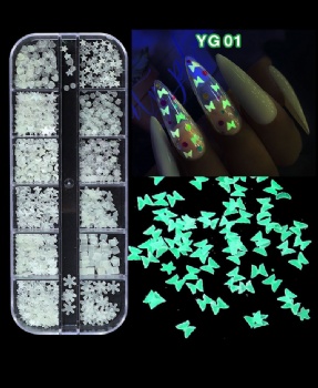 Magic Glow In Dark Mix sizes Mix Shapes Glitter Sequin