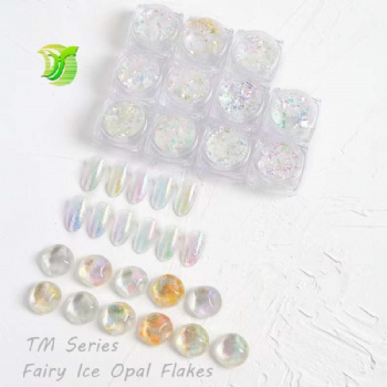 Fast Seller TM 12color Fairy Ice Opal multic chrome Opal Flakes Chunky Chameleon Aurora Opal Flakes