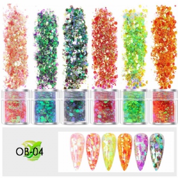 OB Mix Sizes Mix Colors Iridescent Fantasy Rainbow Glitter Powder