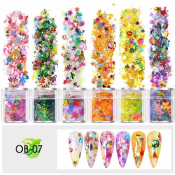 OB Mix Sizes Mix Colors Iridescent Fantasy Rainbow Glitter Powder