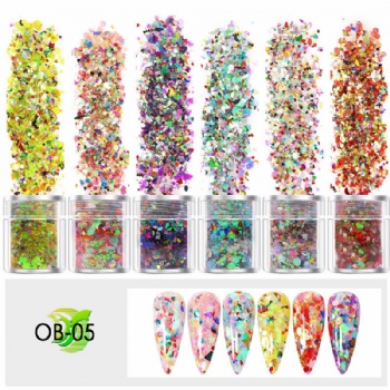 OB Mix Sizes Mix Colors Iridescent Fantasy Rainbow Glitter Powder