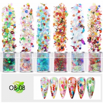 OB Mix Sizes Mix Colors Iridescent Fantasy Rainbow Glitter Powder