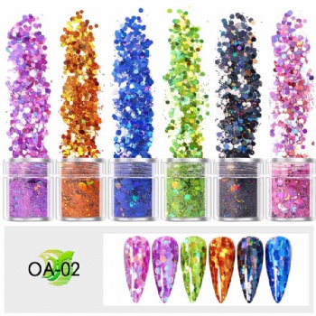 OA Mix Sizes Mix Colors Holographic Laser Glitter Powder