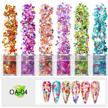 OA Mix Sizes Mix Colors Holographic Laser Glitter Powder