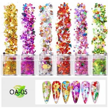 OA Mix Sizes Mix Colors Holographic Laser Glitter Powder