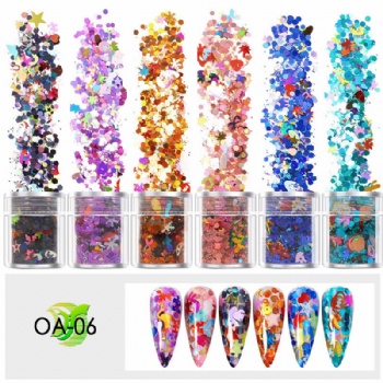 OA Mix Sizes Mix Colors Holographic Laser Glitter Powder