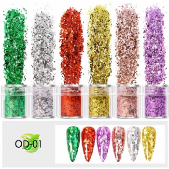 OD Mix Sizes Mix Colors Metallic Multi-color Glitter Powder