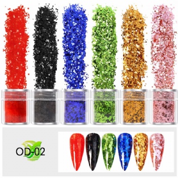 OD Mix Sizes Mix Colors Metallic Multi-color Glitter Powder