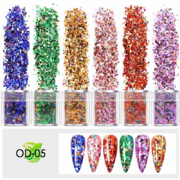 OD Mix Sizes Mix Colors Metallic Multi-color Glitter Powder