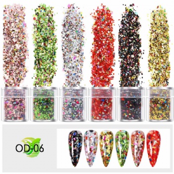 OD Mix Sizes Mix Colors Metallic Multi-color Glitter Powder