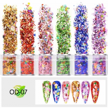 OD Mix Sizes Mix Colors Metallic Multi-color Glitter Powder