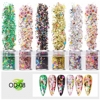 OD Mix Sizes Mix Colors Metallic Multi-color Glitter Powder