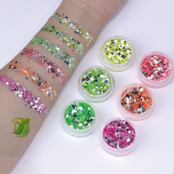 JC Mixed Glow In Dark Mix sizes Mix Shapes Glitter Sequin