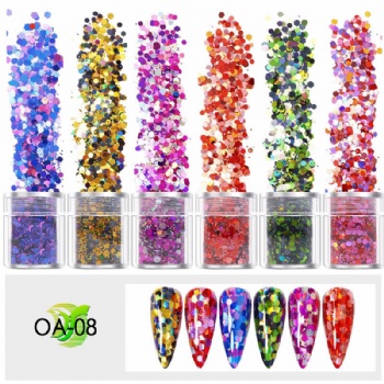 OA Mix Sizes Mix Colors Holographic Laser Glitter Powder