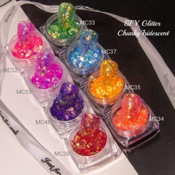 Chunky Super Sparkle Fantasy Iridescent Mixed Size Glitter Powder Nail Art Decoration Glitter Sequin