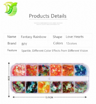 Wholesale Fantasy Iridescent Love Heart Nail Glitter Sequin