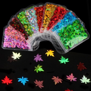 Holographic Laser Maple Holiday Decoration Glitter Sequin