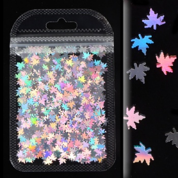 Holographic Laser Maple Holiday Decoration Glitter Sequin