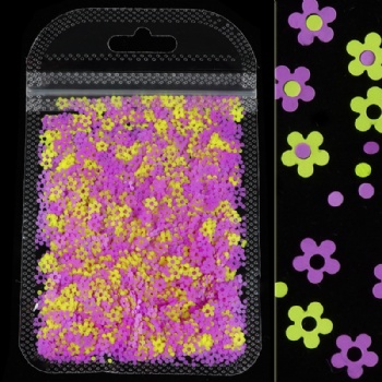 Hollow Flowers Fashion Neon Mix sizes Mix Shapes Glitter Sequin