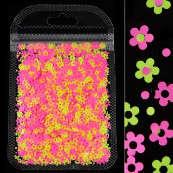 4mm Hollow Flowers Fashion Neon Mix sizes Mix Shapes Glitter Sequin