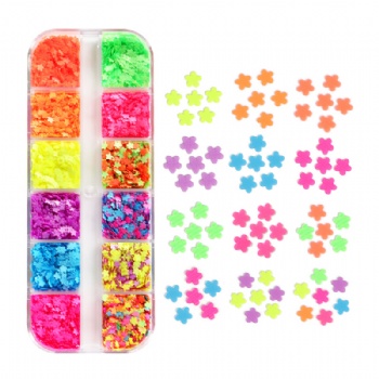 Hot Sale Neon Hollow Flowers Glitter Sequin