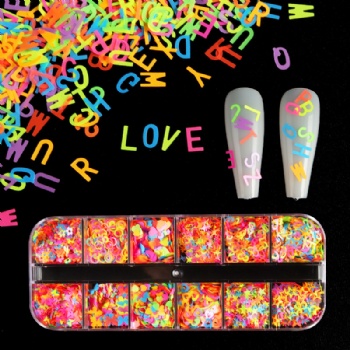 Fashionable Neon Butterfly Love Heart Nail Glitter Sequin