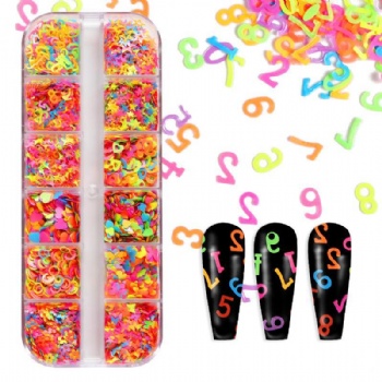 Fashionable Neon Butterfly Love Heart Nail Glitter Sequin